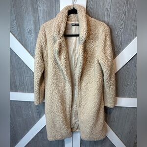 011. Shein Sherpa open style coat Tan Small